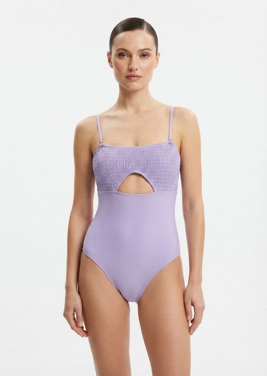 SHEIN Smocked Cut-Out One-Piece Swimsuit