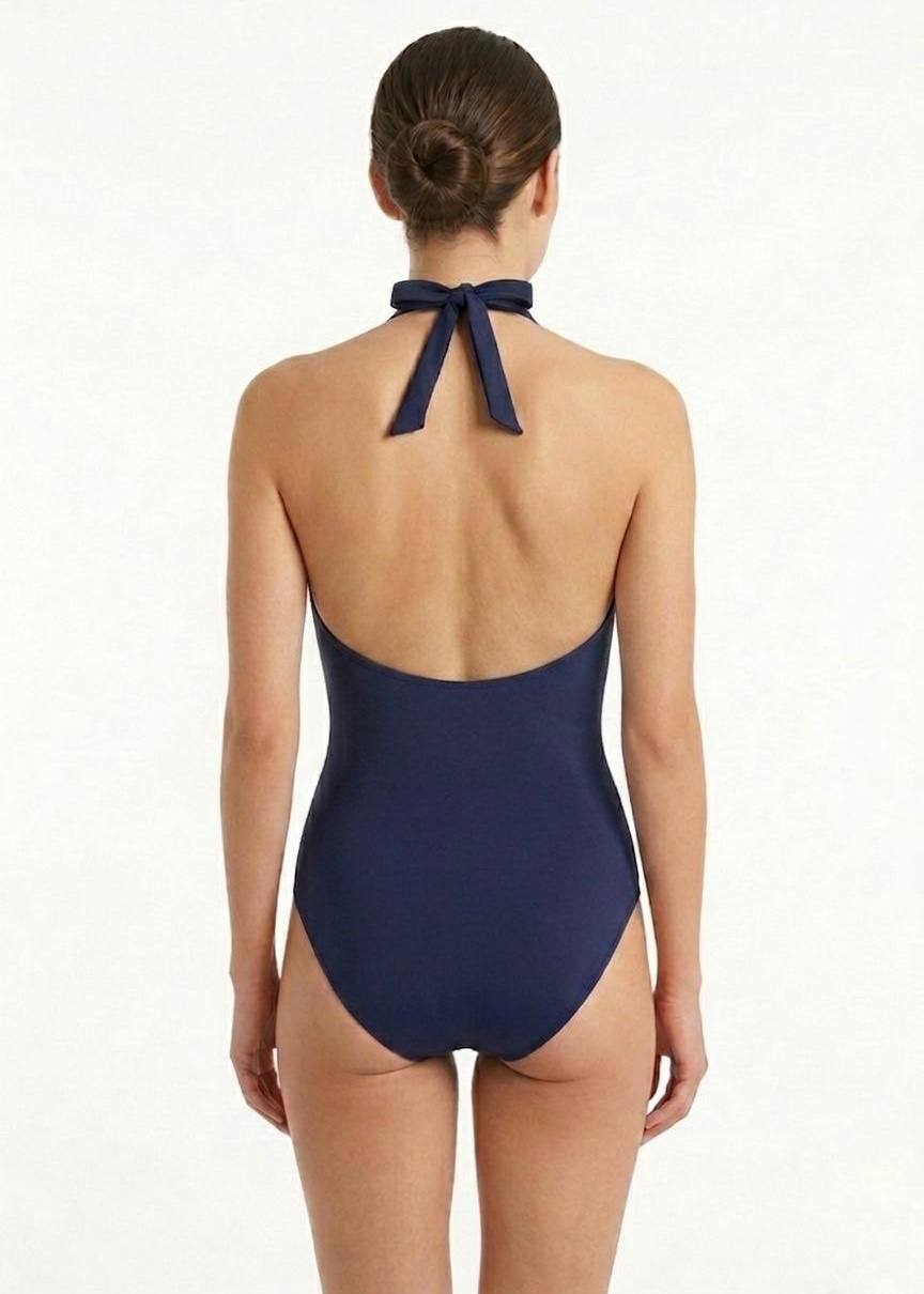 Splash Elegant V-Neck Halter One-Piece Swimsuit