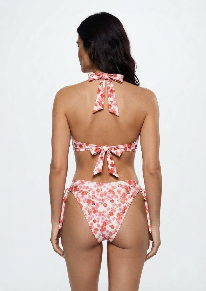 Shein Floral Print Tie-Side Bikini Set