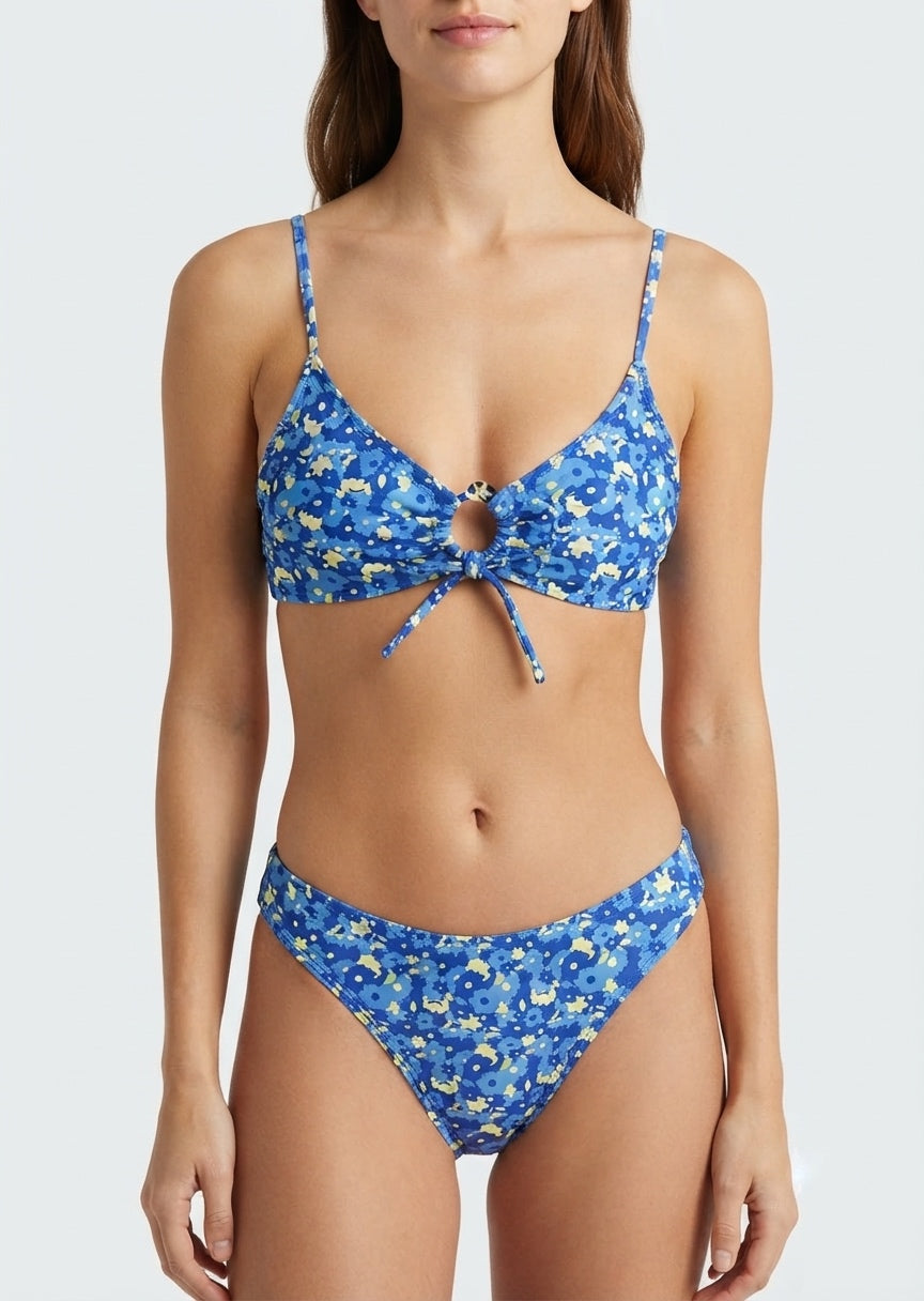 SHEIN Blue Floral Print Bikini Set