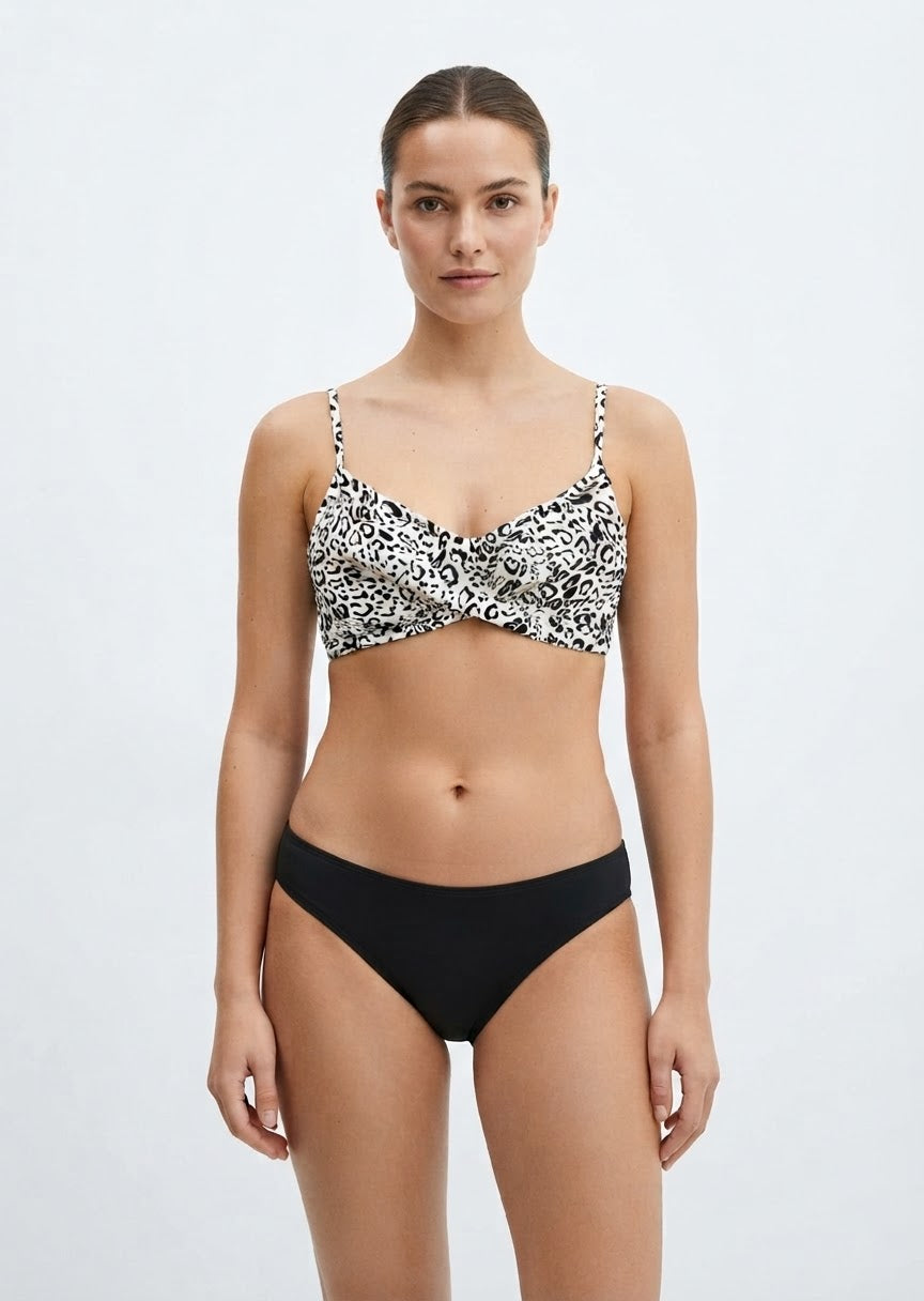 Kona Sol Brand Animal Print Twist Bikini Set