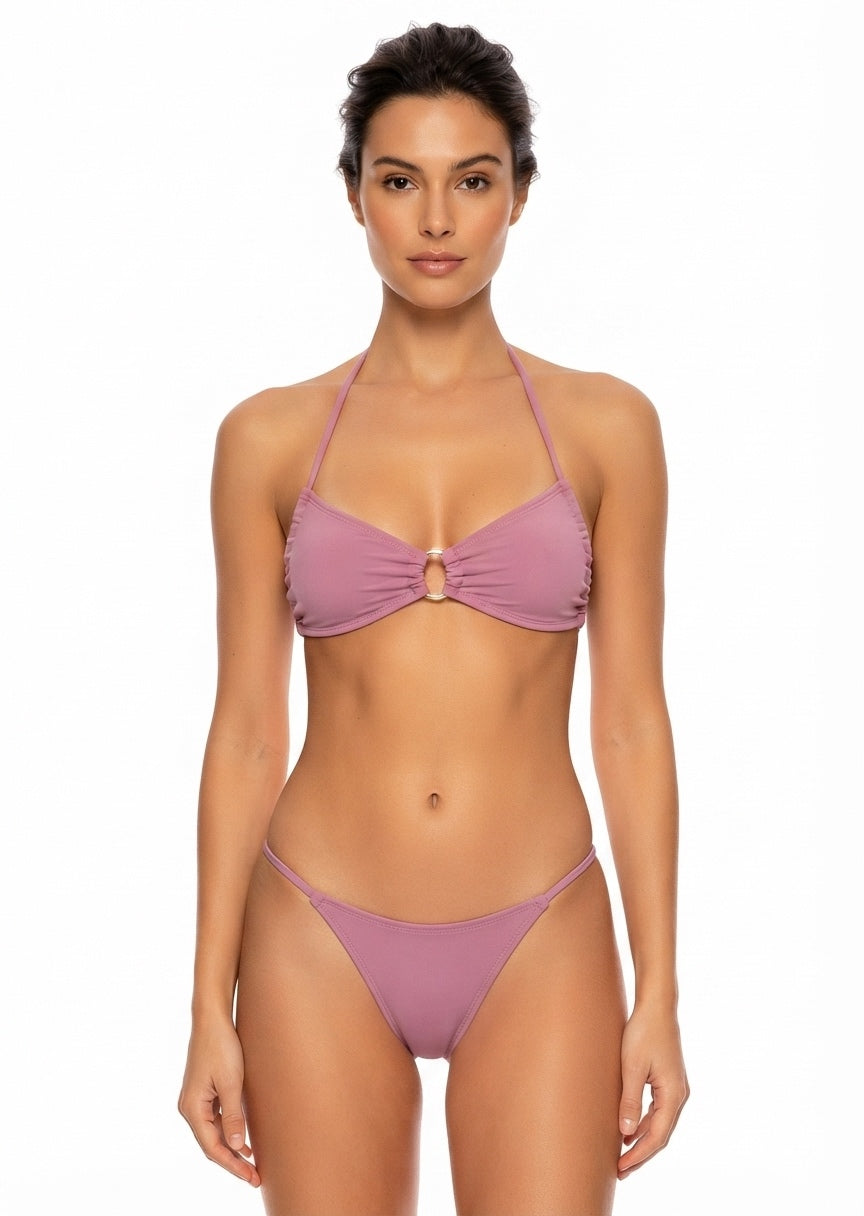 Shein Ring-Accent Halter Bikini Set