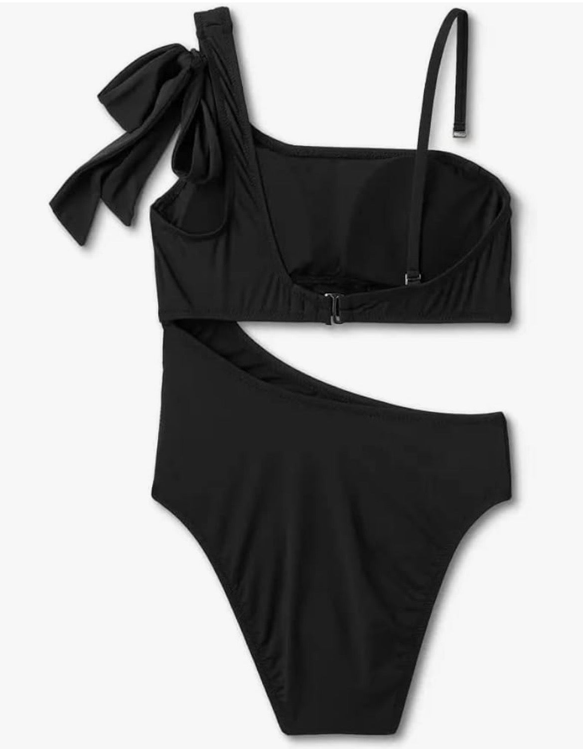 Shade & Shore Brand Black One-Shoulder Cutout Monokini Swimsuit