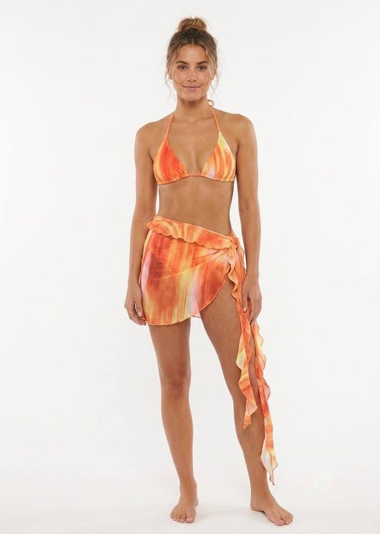 SHEIN Abstract Print Bikini Set with Matching Sarong