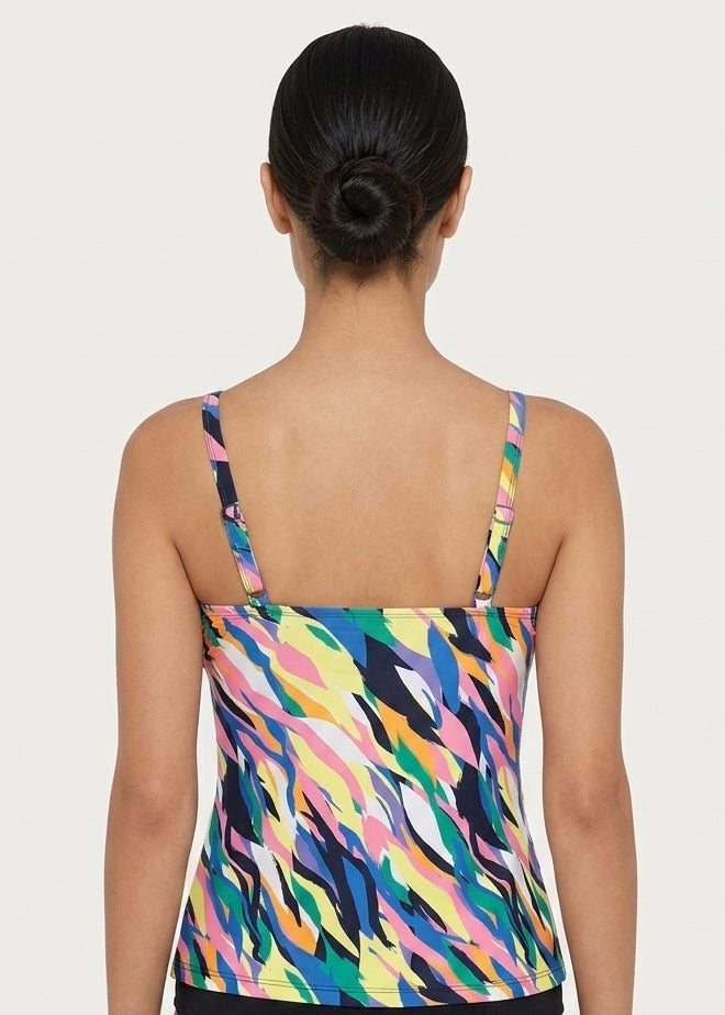 Colorful Abstract Print Tankini Top