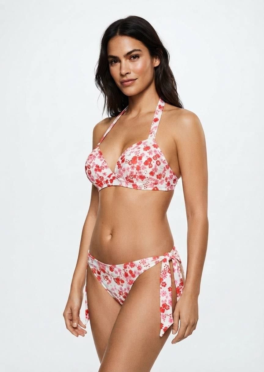 Shein Floral Print Tie-Side Bikini Set