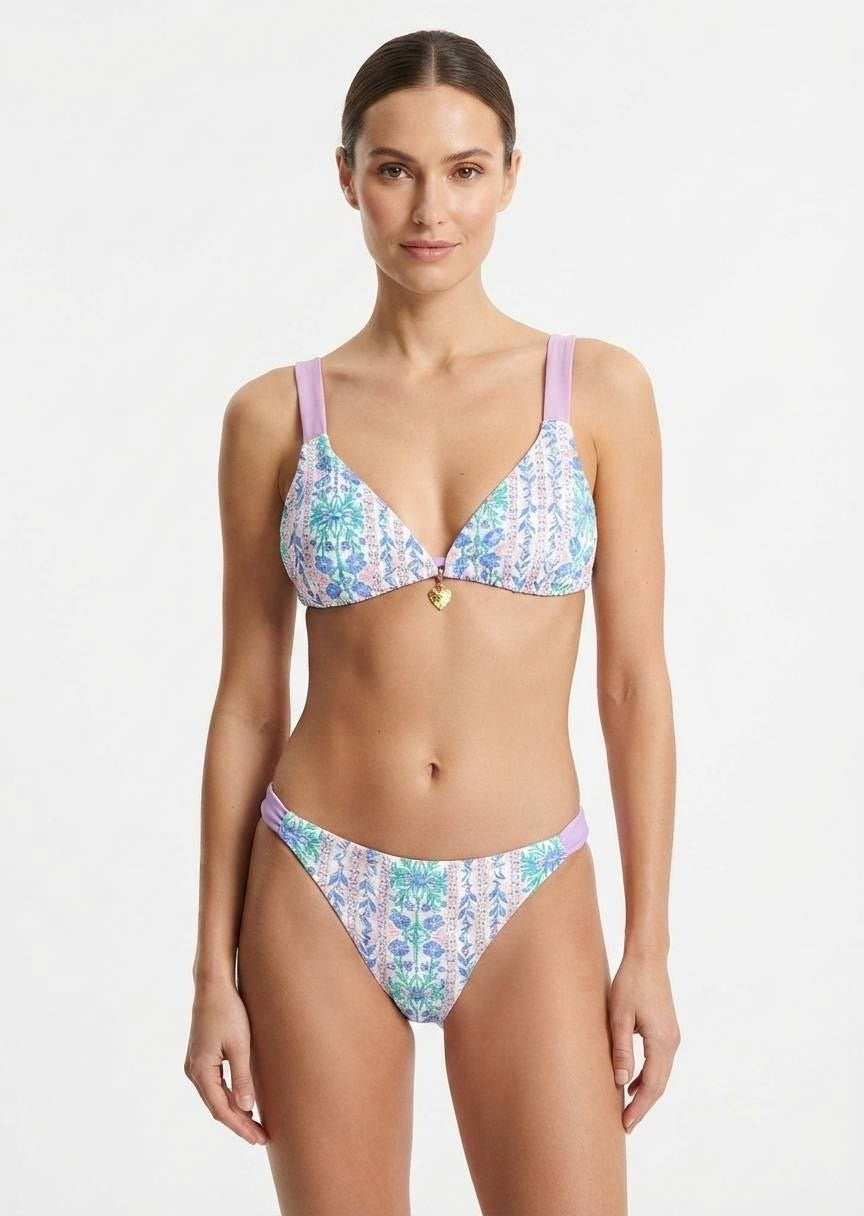 Shein Floral Print Triangle Bikini Set