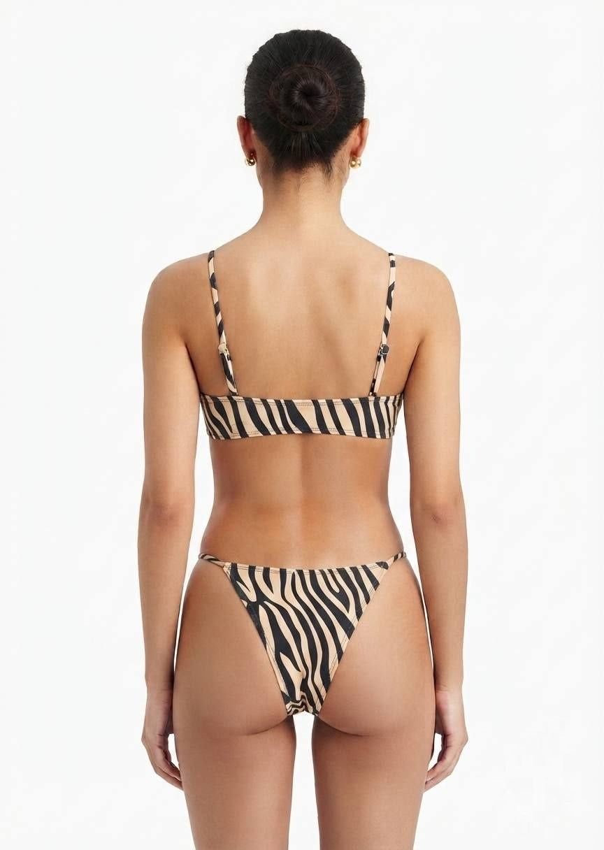 SHEIN Zebra Print V-Wire Bikini Set