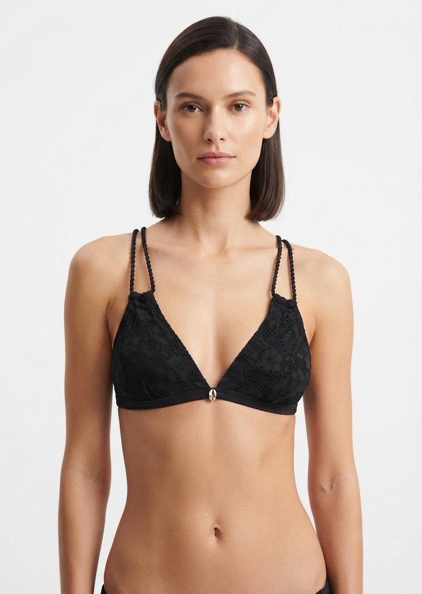 Splash Lace Triangle Bikini Top