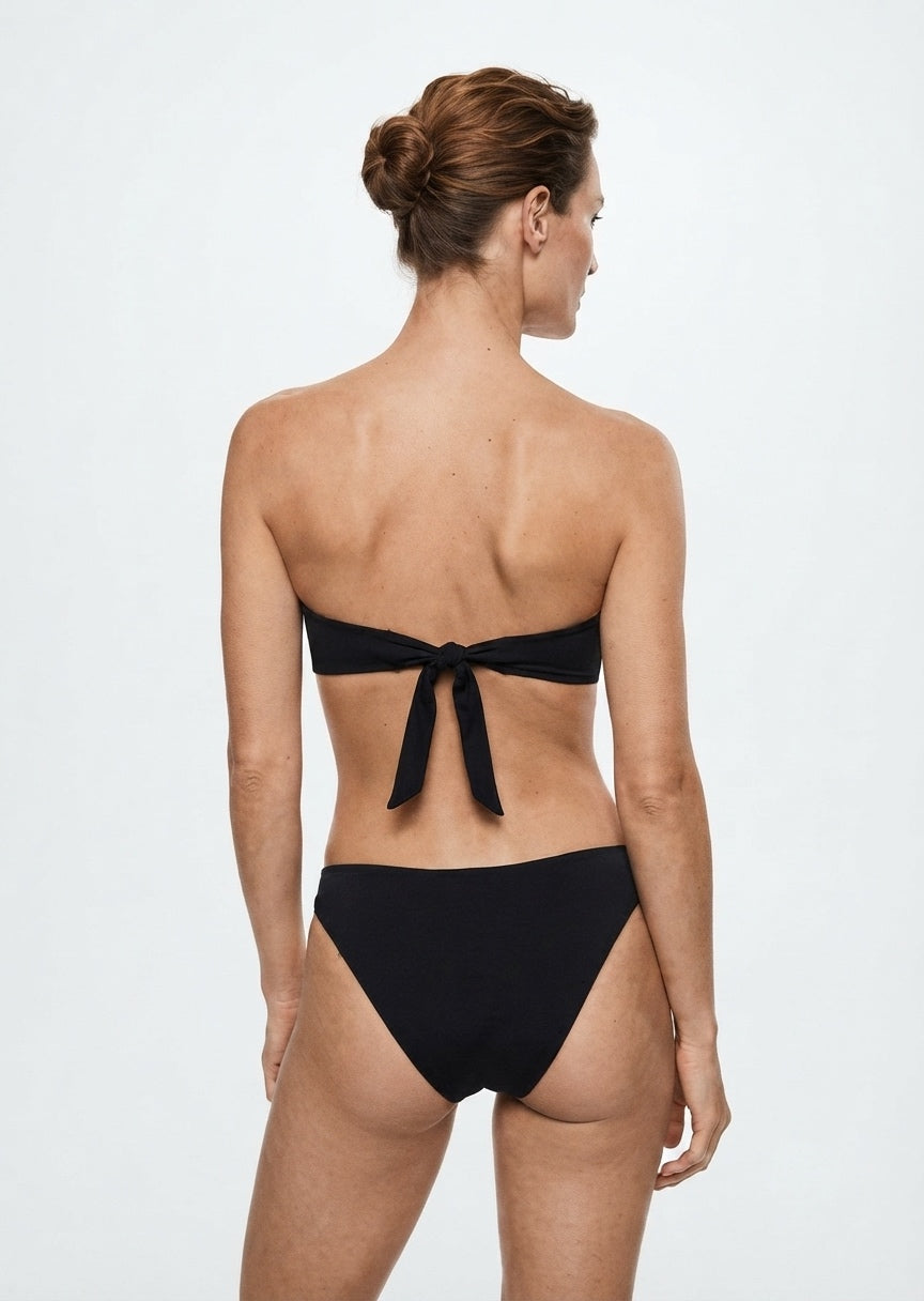 H&M Black Bandeau Bikini Set with Cut-Out Details