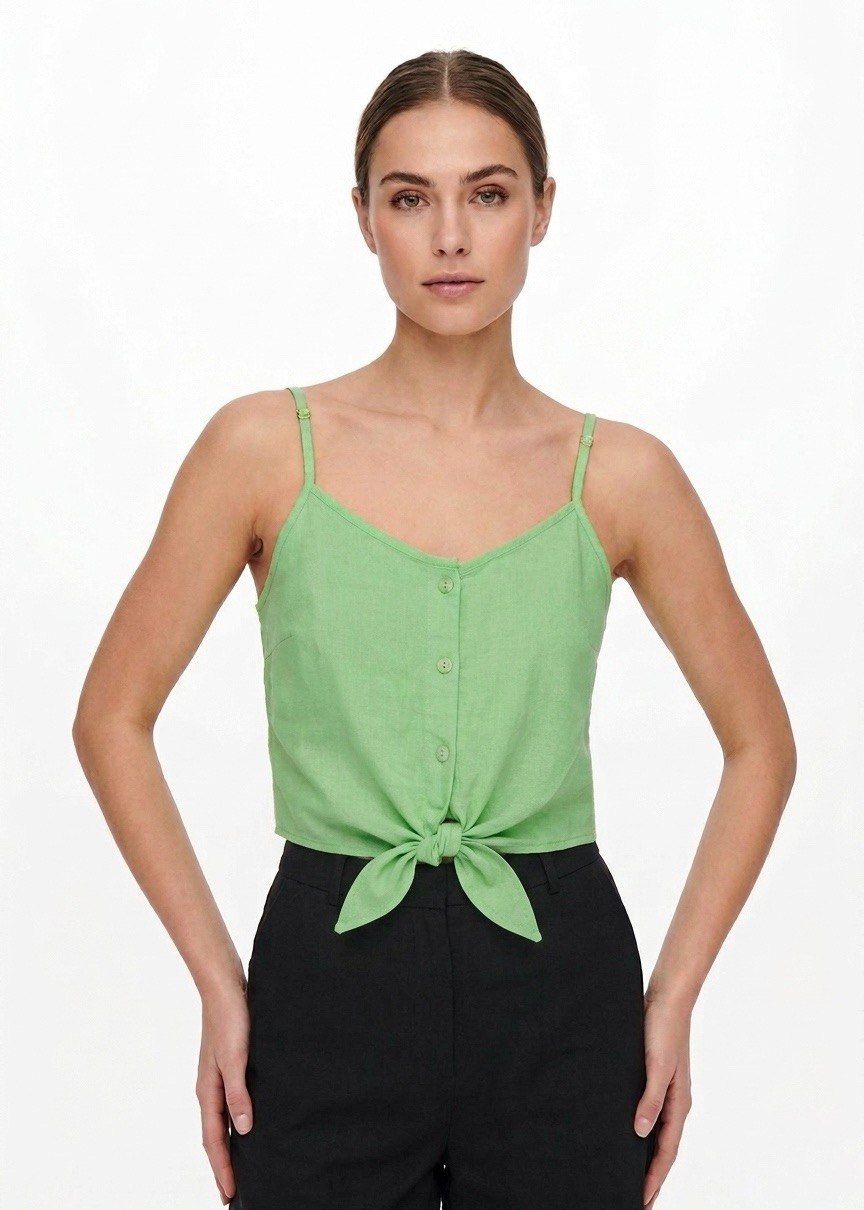 ONLY – Linen Blend Tie-Front Camisole Top