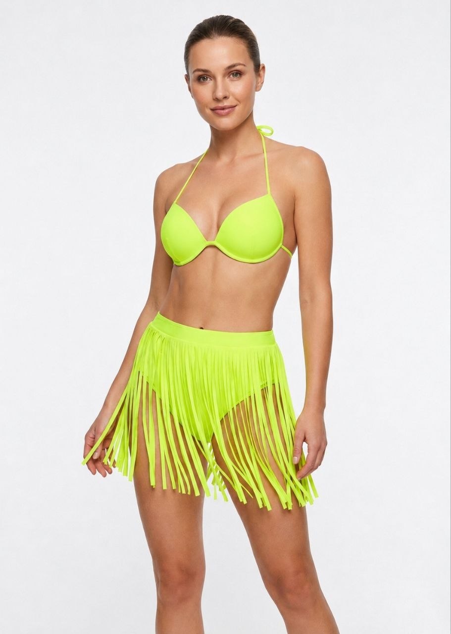 SHEIN Neon Fringe Bikini Set