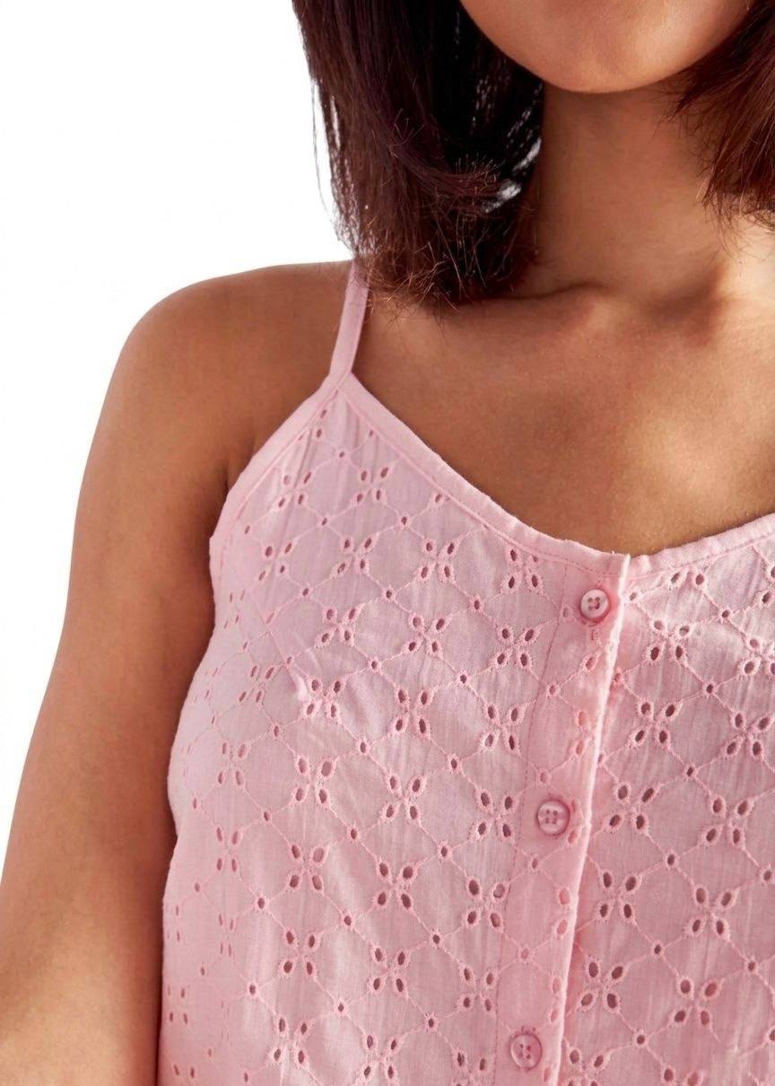 MIX BRAND Schiffli Textured Camisole and Shorts Set