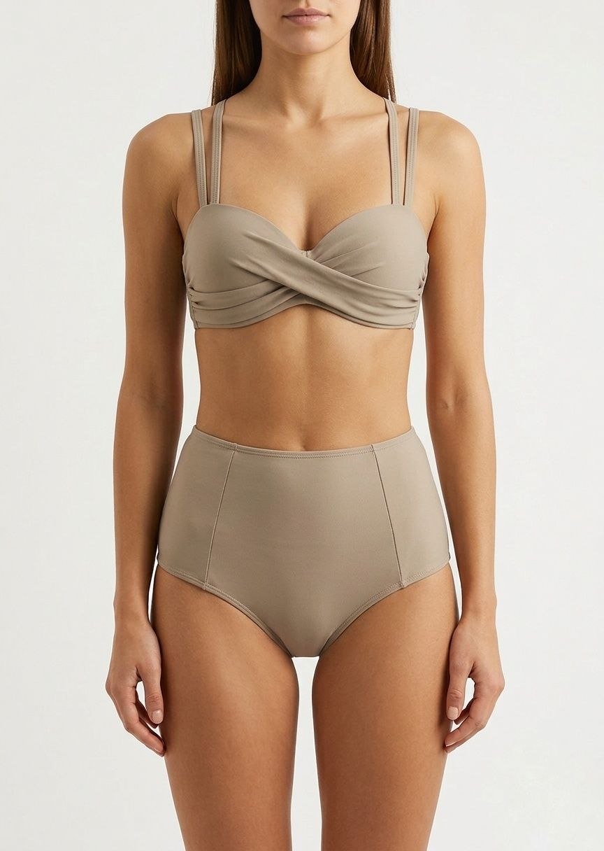DAZY-SHEIN High-Waisted Nude Bikini Set