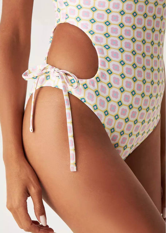 MAX BRAND One-Shoulder Cut-Out One-Piece Swimsuit