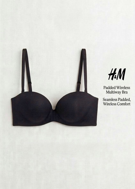 Seamless Black T-Shirt Bra - Size 75A