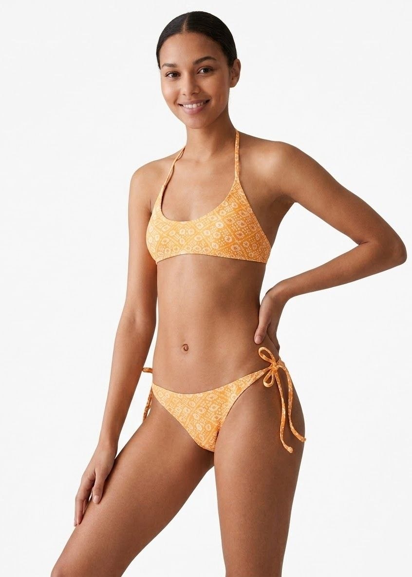 MANGO Printed Halter Bikini Set