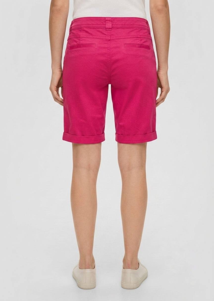 Women's Mid-Rise Cuffed Bermuda Shorts - Casual Summer Wear