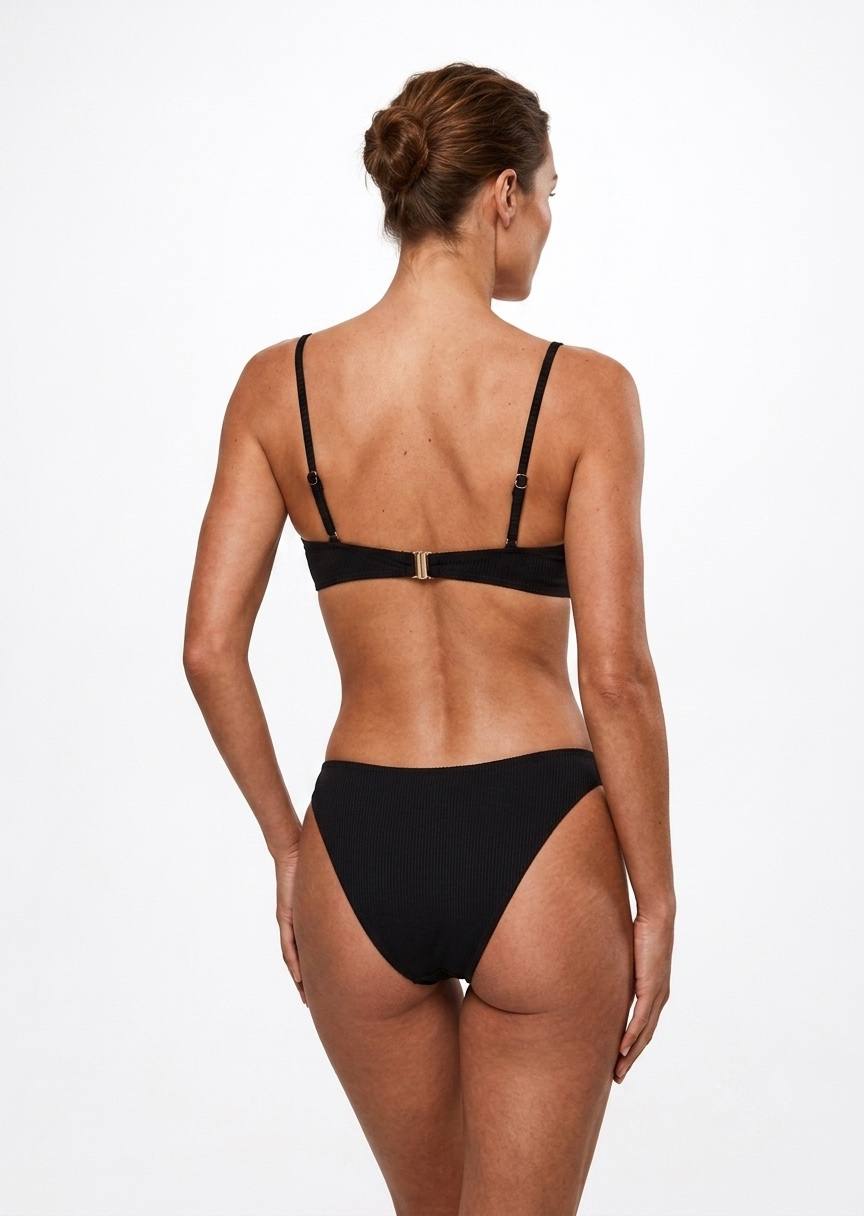 SHEIN Classic Black Ribbed Bikini Set