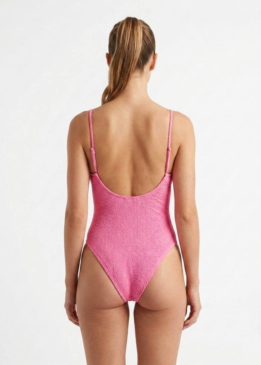 Textured Scoop Neck One-Piece Swimsuit