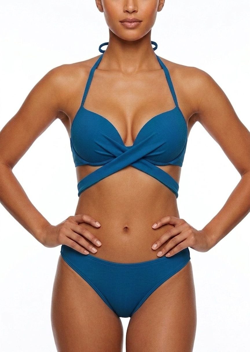 SHEIN Teal Wrap-Around Bikini Set