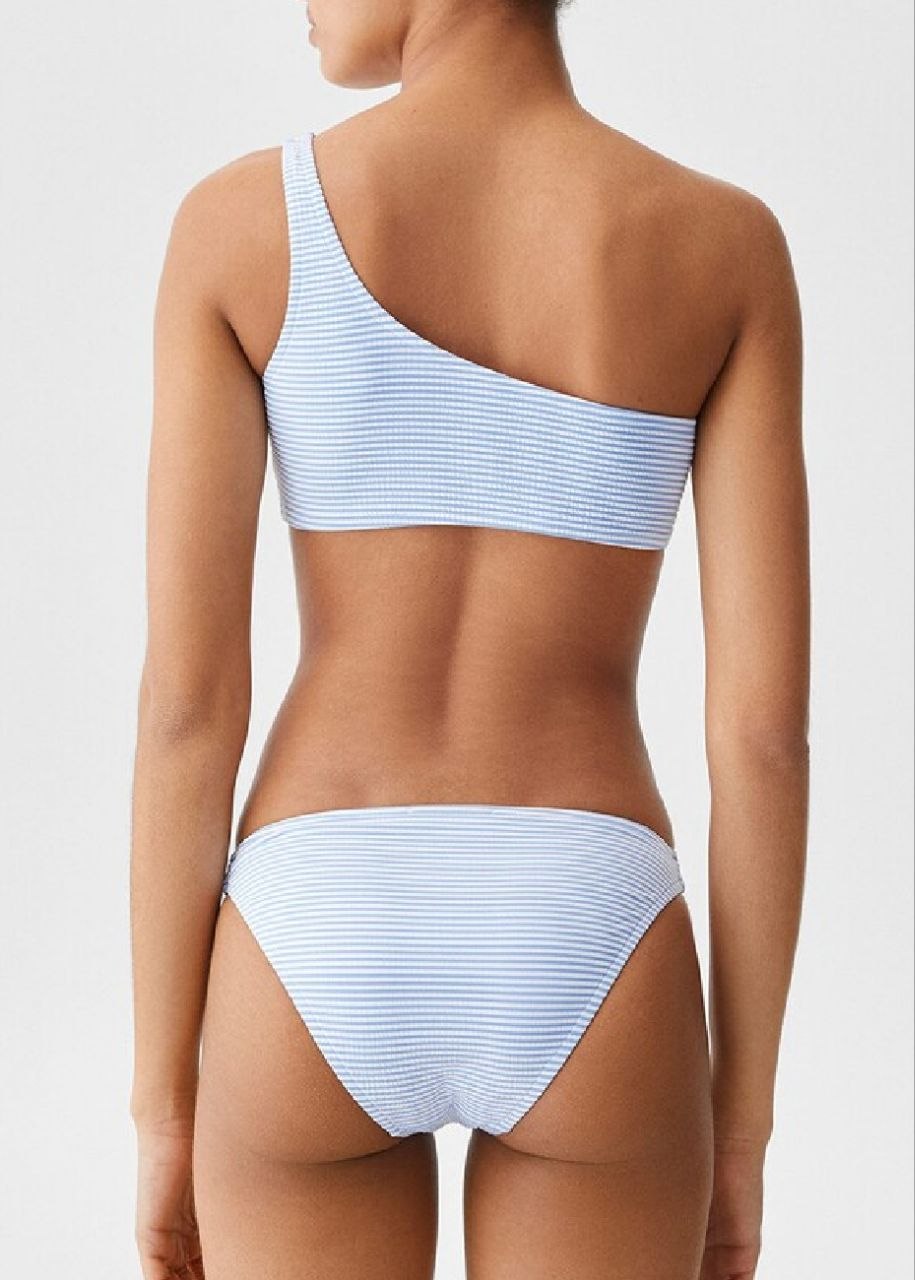 MANGO Striped One-Shoulder Bikini Set