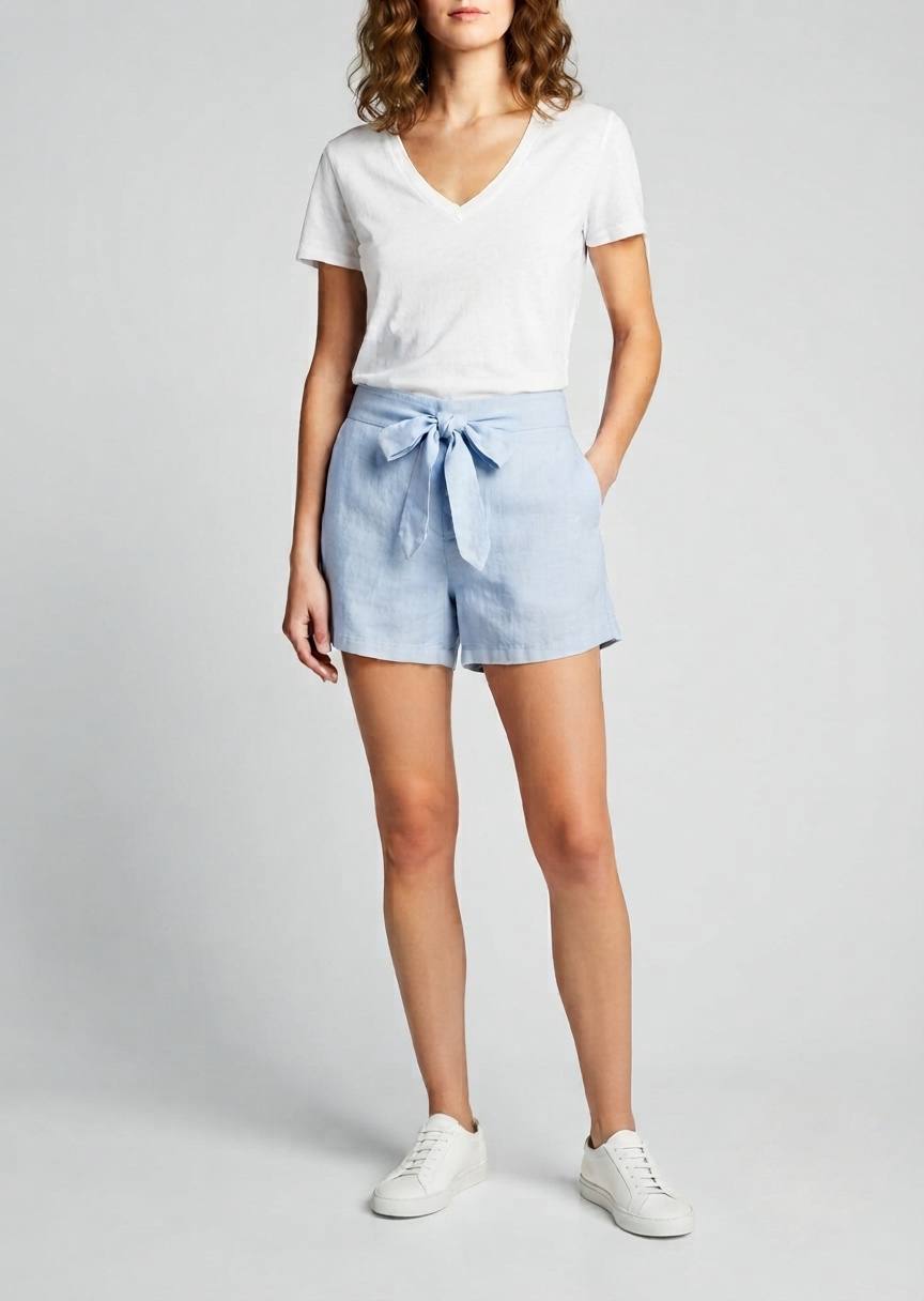 PRIMARK Women's High-Waisted Tie-Front Casual Shorts - Summer Style