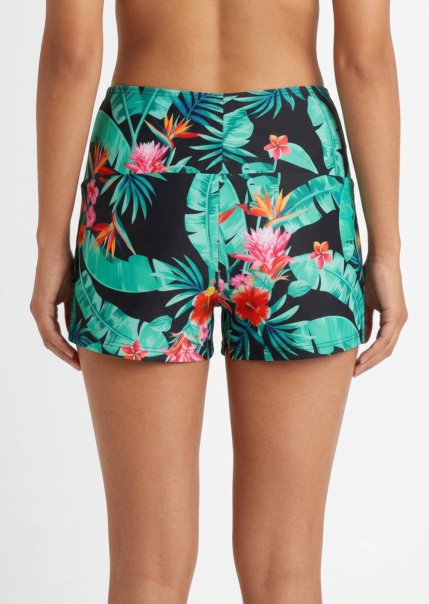 SHEIN Tropical Floral Print Swim Shorts