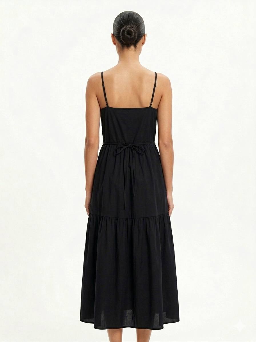 ONLY – Tiered V-Neck Midi Sun Dress