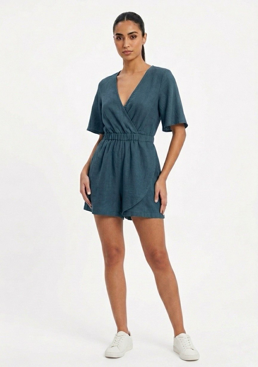 ZARA – Linen Blend Wrap Playsuit