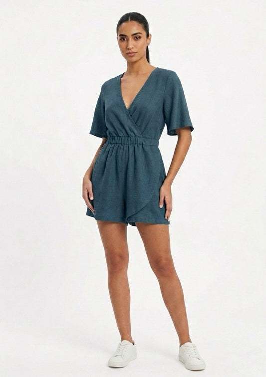 ZARA – Linen Blend Wrap Playsuit