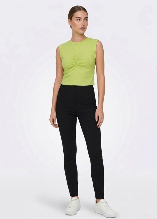 ONLY – Ruched Front Sleeveless Crop Top