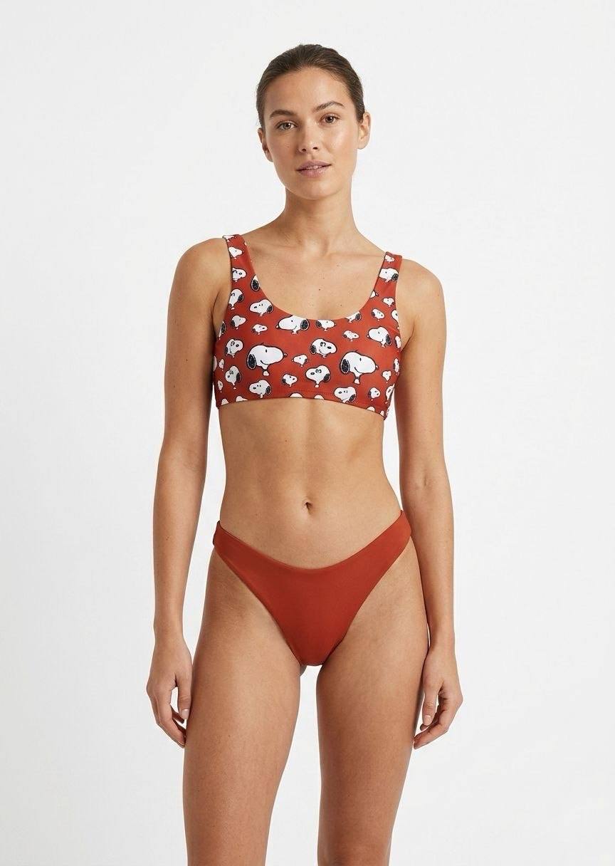ROMWE Women's Reversible Bikini Set - Snoopy Graphic Print