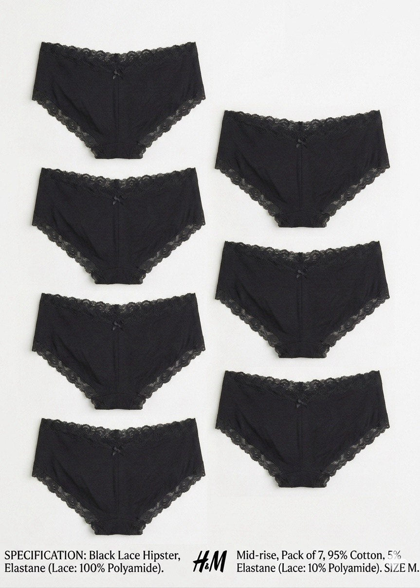 7-Pack Cotton Comfort Panties – Classic Black