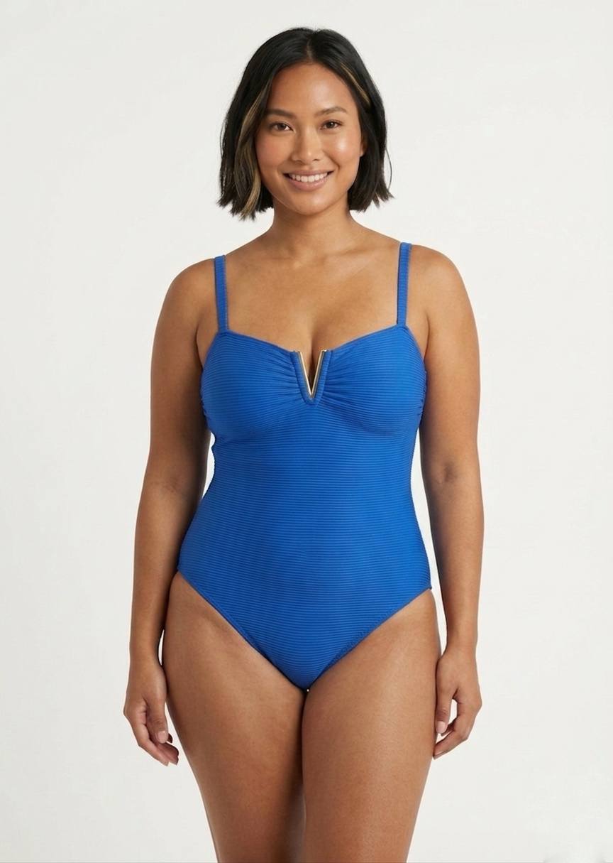 TU BRAND Classic Blue One-Piece Swimsuit