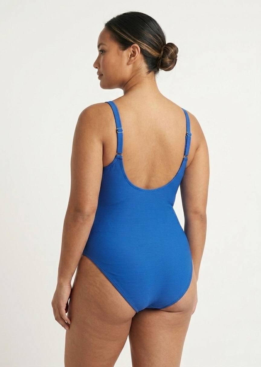TU BRAND Classic Blue One-Piece Swimsuit