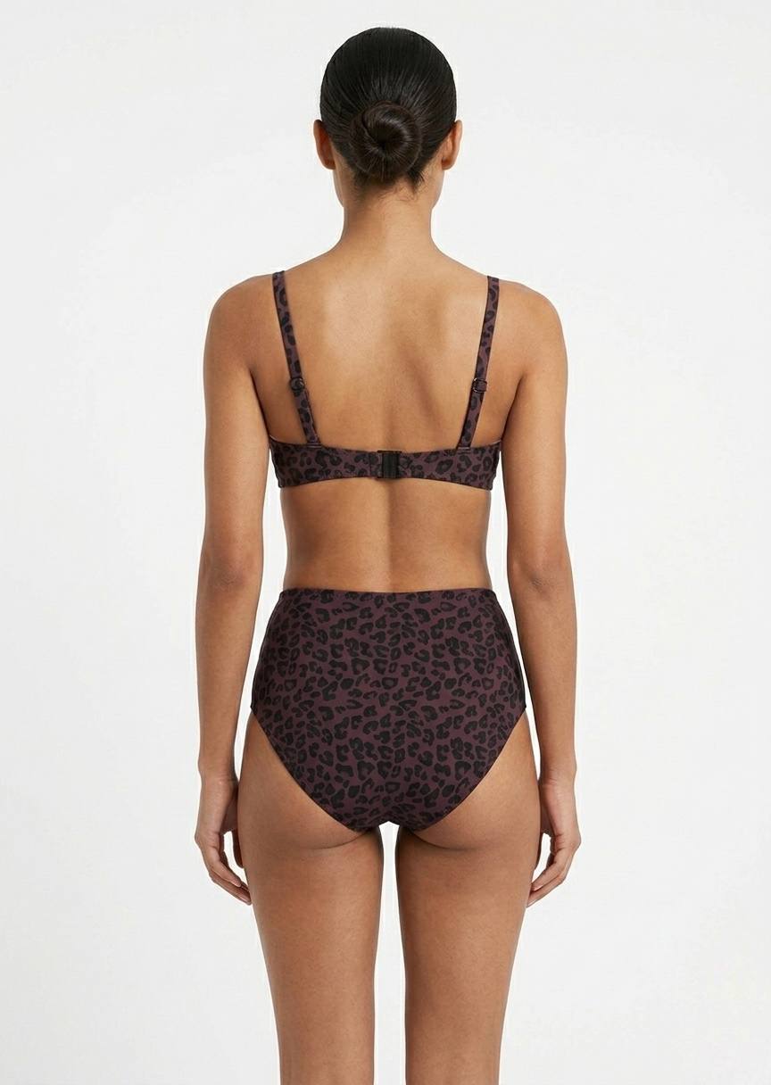 TU BRAND Leopard Print High-Waisted Bikini Set