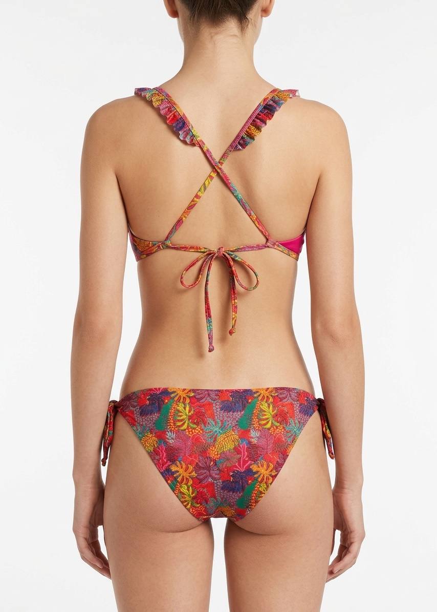 Splash Tropical Floral Ruffle Bikini Set