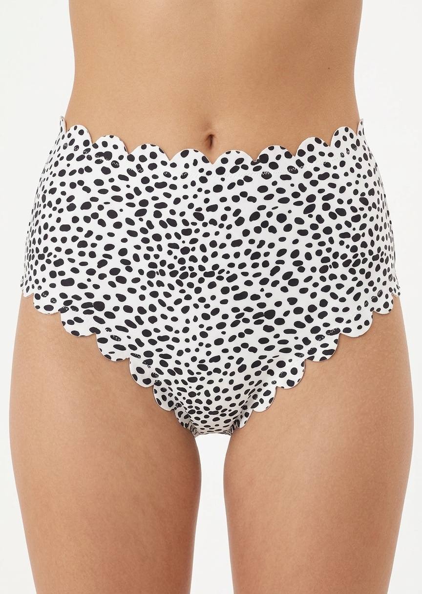 SHEIN Scalloped Edge Polka Dot Bikini Bottom