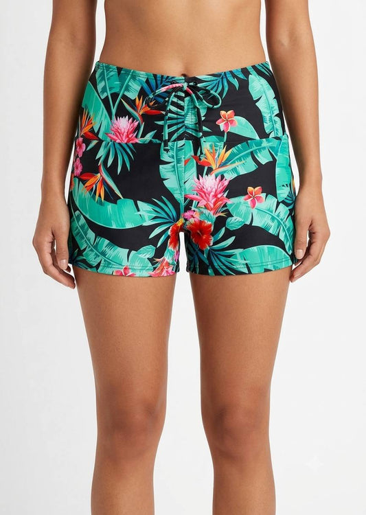SHEIN Tropical Floral Print Swim Shorts