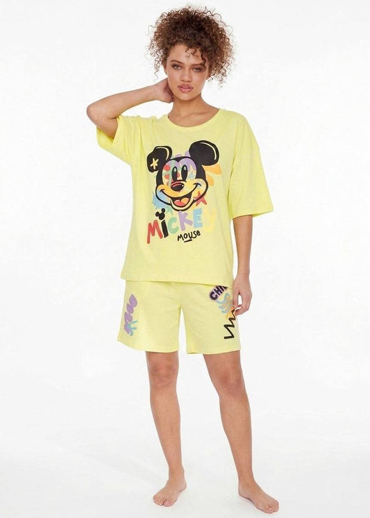 MAX BRAND Mickey Mouse Print T-shirt and Shorts Set