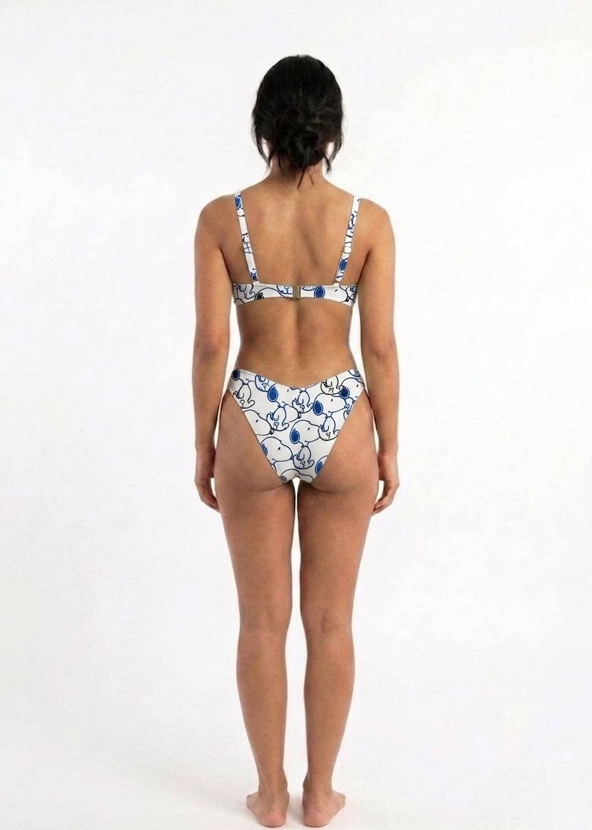 ROMWE Cartoon Print Underwire Bikini Set