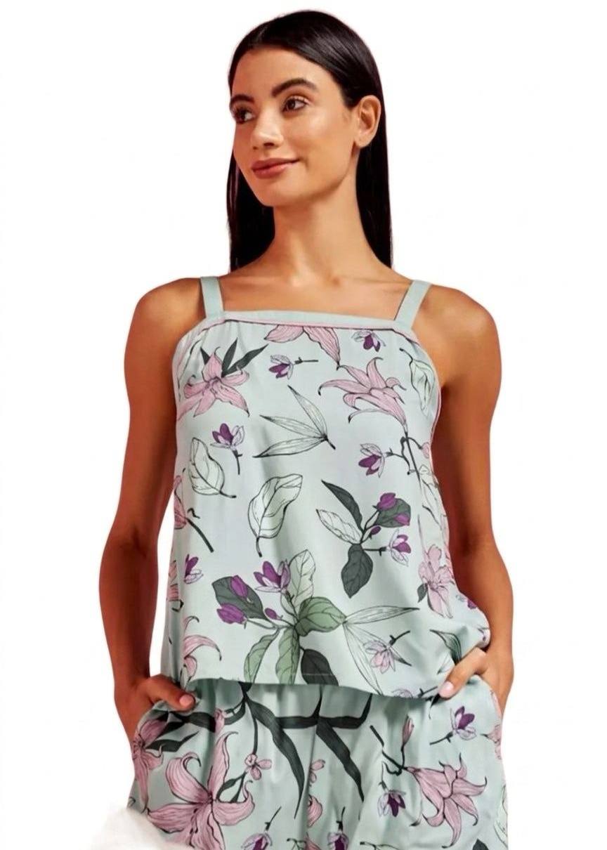 MAX BRAND Floral Print Tank Top and Shorts Set