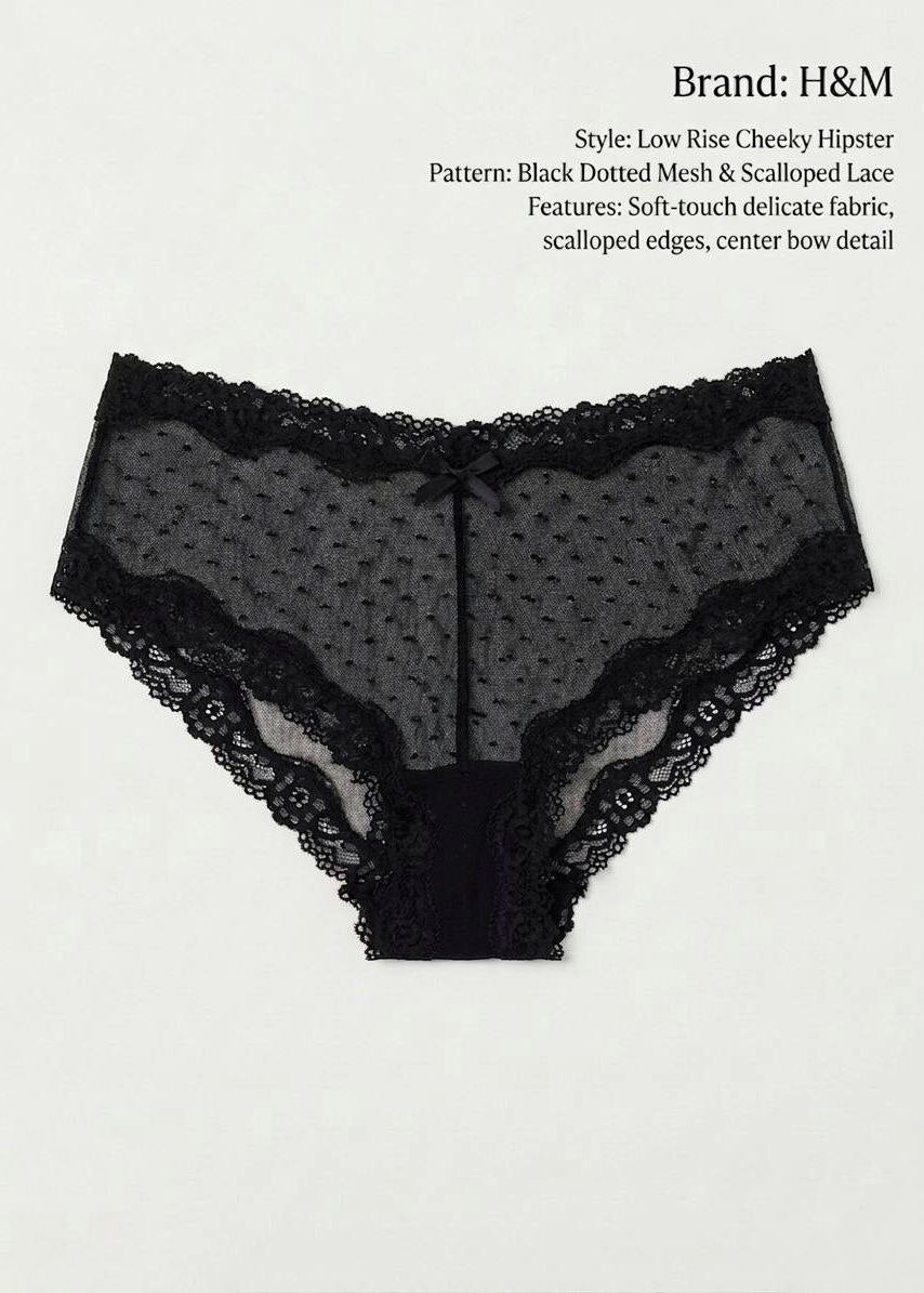 2-Pack Soft Sheer Polka-Dot Panties – Elegant Black