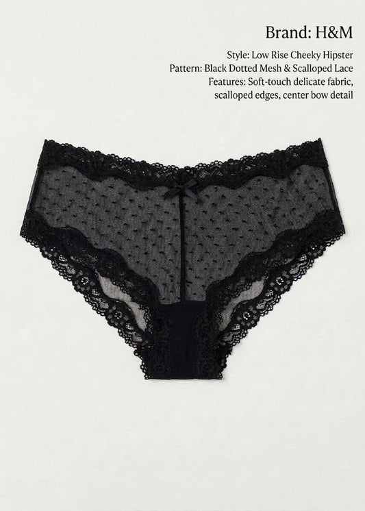 2-Pack Soft Sheer Polka-Dot Panties – Elegant Black