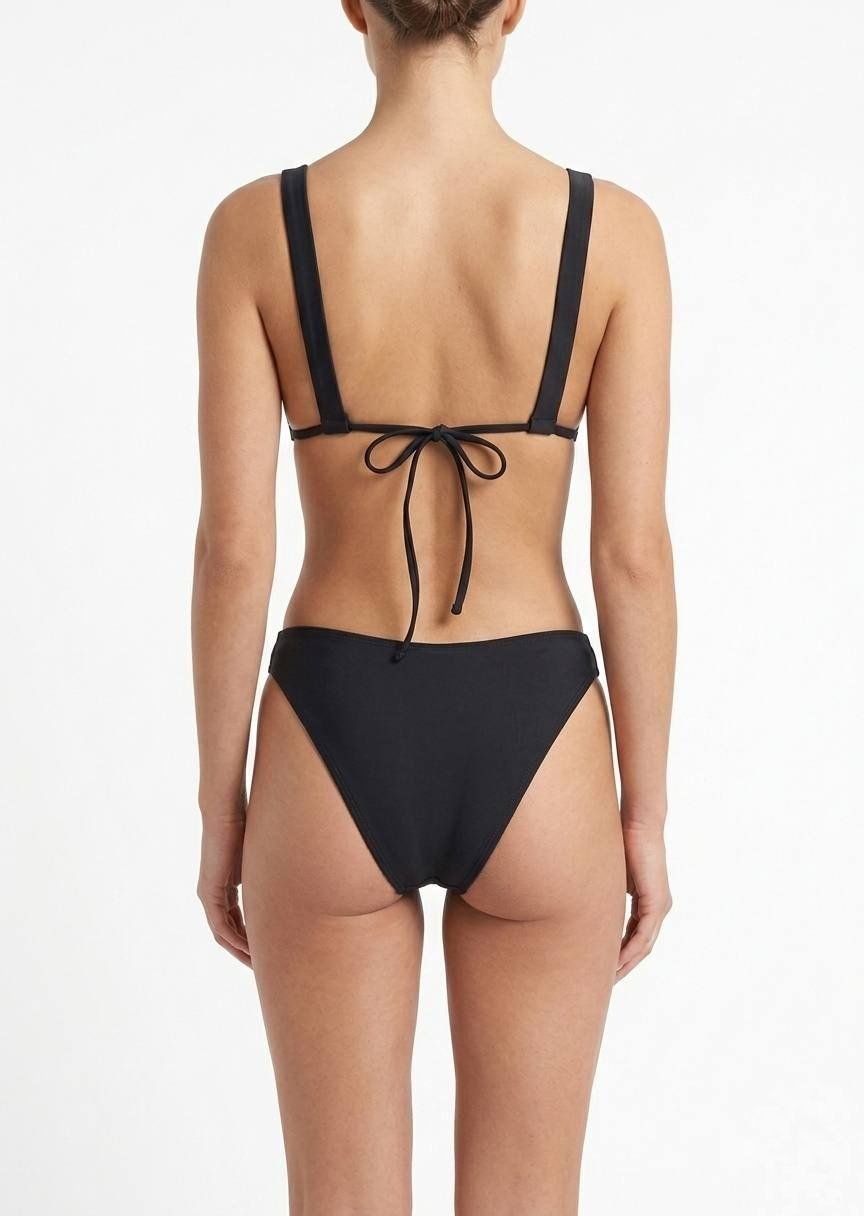 SHEIN Sophisticated Ring-Detail Bikini Set with Matching Sheer Mesh Sarong