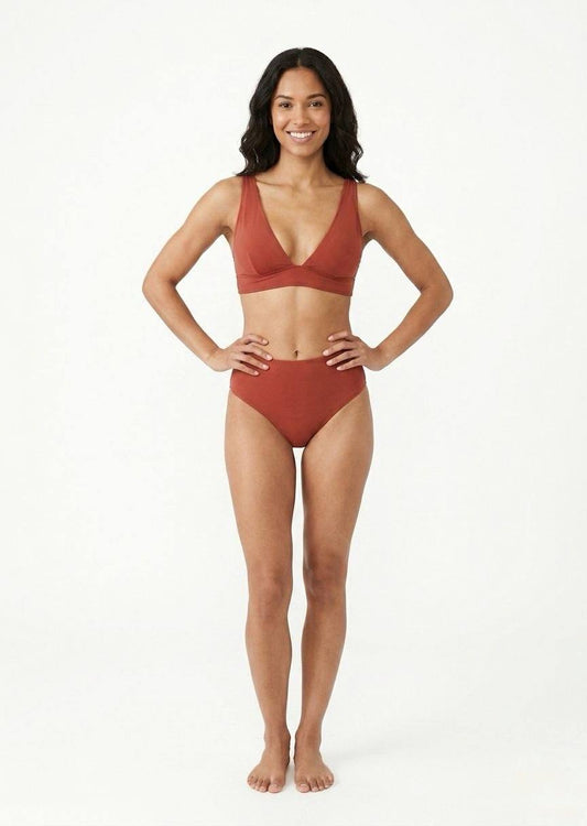 SHEIN Rust High-Waisted Bikini Set