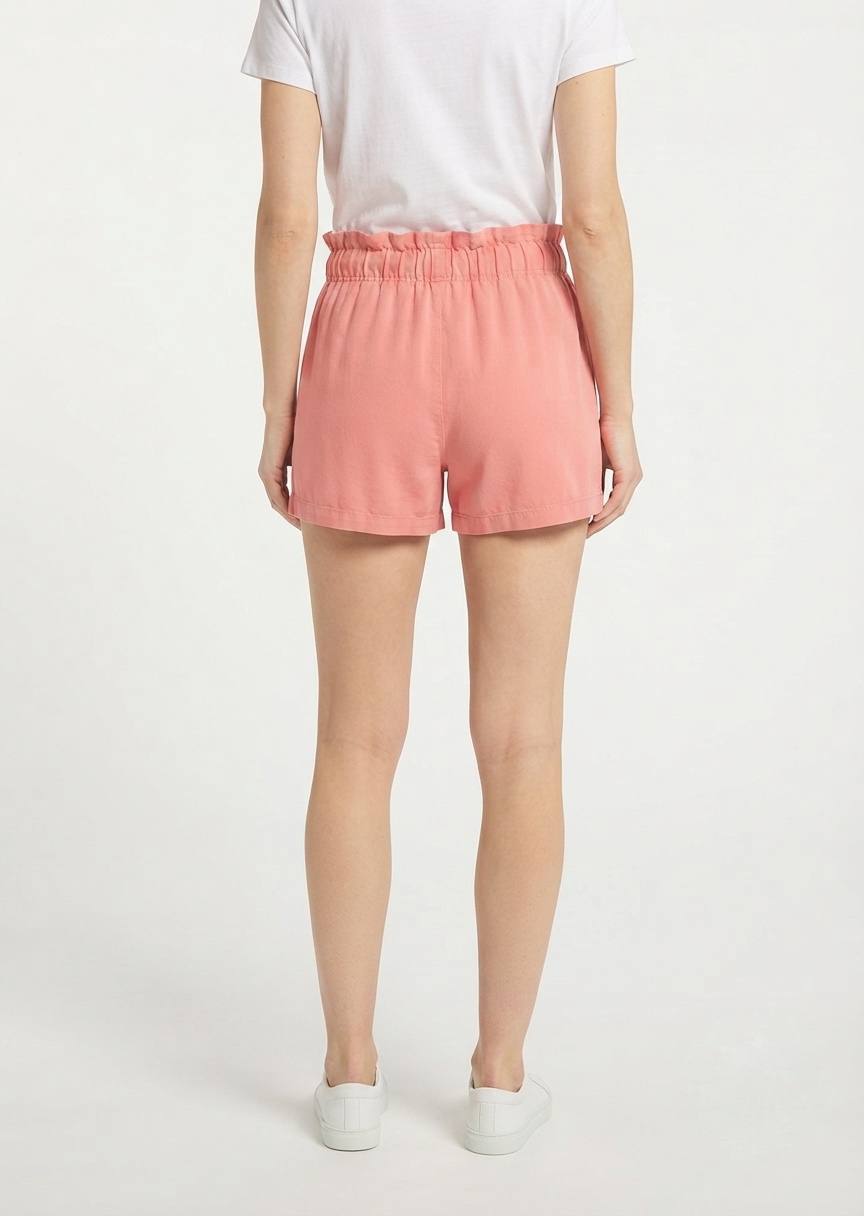 ESMARA Women's Paperbag Waist Casual Shorts - Soft Peach Summer Wear