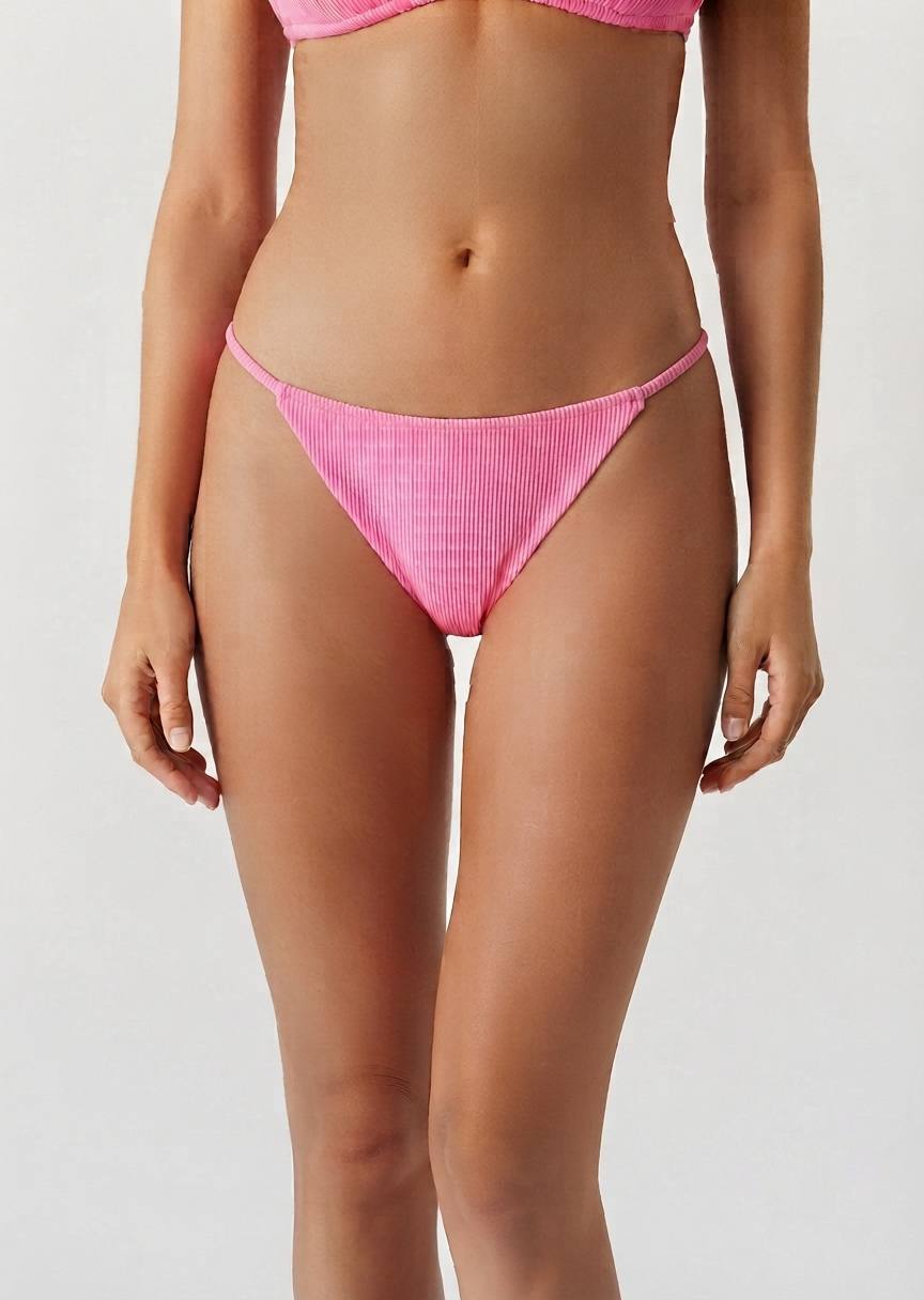 DEFACTO Pink Ribbed Bikini Bottom