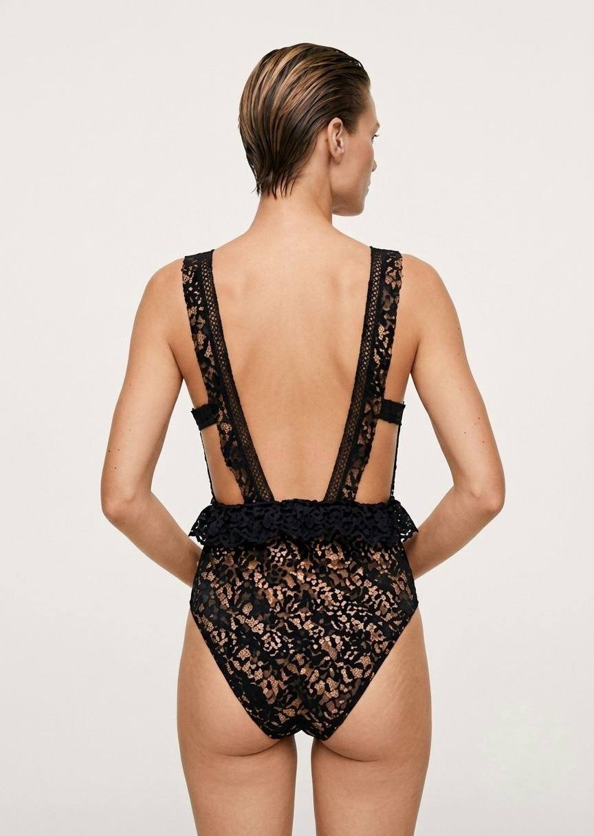 SPLASH Elegant Lace Detail One-Piece Swimsuit